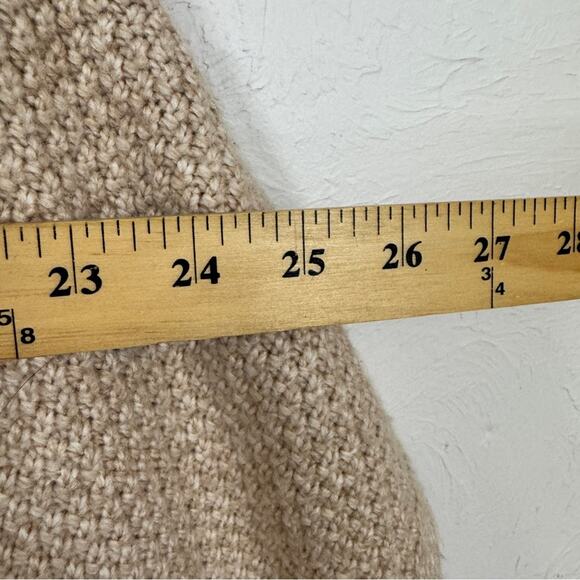 Cupcakes & Cashmere Tan Cable Knit Zip Short Sleeve Cardigan Sweater Womens M - Picture 4 of 6